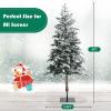 image:imageGoplus 6ft Prelit Pencil Christmas Tree Snow Flocked Artificial Slim Tree w 250 Warm White LED Lights Metal Stand Skinny Xmas Tree for Indoor Holiday Decor
