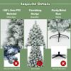 image:imageGoplus 6ft Snow Flocked Artificial Christmas Tree Premium Hinged Pine Tree with Metal Stand 100 New PVC Material Unlit Xmas Tree for Indoor and OutdoorSnow Flocked Pine Tree