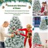 image:imageGoplus 6ft Snow Flocked Artificial Christmas Tree Premium Hinged Pine Tree with Metal Stand 100 New PVC Material Unlit Xmas Tree for Indoor and OutdoorSnow Flocked Pine Tree