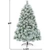 image:imageGoplus 6ft Snow Flocked Artificial Christmas Tree Premium Hinged Pine Tree with Metal Stand 100 New PVC Material Unlit Xmas Tree for Indoor and OutdoorSnow Flocked Pine Tree
