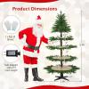 image:imageGoplus 75FT Artificial Christmas Tree Premium Spruce Hinged Tree with 550 LED Lights and Solid Metal Stand ULCertified Transformer64 ft  220 Lights