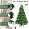 image:imageGoplus 75FT PreLit Christmas Tree Artificial Spruce Hinged Tree w 540 LED Lights and Pine Cones Xmas Tree for Indoor Decor