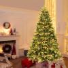 image:imageGoplus 75FT PreLit Christmas Tree Artificial Spruce Hinged Tree w 540 LED Lights and Pine Cones Xmas Tree for Indoor Decor