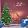 image:imageGoplus 75FT PreLit Christmas Tree Artificial Spruce Hinged Tree w 540 LED Lights and Pine Cones Xmas Tree for Indoor Decor