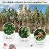 image:imageGoplus 75FT PreLit Christmas Tree Artificial Spruce Hinged Tree w 540 LED Lights and Pine Cones Xmas Tree for Indoor Decor