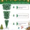 image:imageGoplus 75ft PreLit Upside Down Christmas Tree Inverted Hinged Xmas Tree with 400 Warm LED Lights 8 Lighting Modes 1100 PVC Branch Tips Artificial Decoration Tree for Indoor Home Office Party