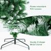 image:imageGoplus 75ft PreLit Upside Down Christmas Tree Inverted Hinged Xmas Tree with 400 Warm LED Lights 8 Lighting Modes 1100 PVC Branch Tips Artificial Decoration Tree for Indoor Home Office Party