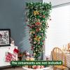 image:imageGoplus 75ft PreLit Upside Down Christmas Tree Inverted Hinged Xmas Tree with 400 Warm LED Lights 8 Lighting Modes 1100 PVC Branch Tips Artificial Decoration Tree for Indoor Home Office Party