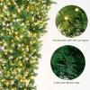 image:imageGoplus 75ft PreLit Upside Down Christmas Tree Inverted Hinged Xmas Tree with 400 Warm LED Lights 8 Lighting Modes 1100 PVC Branch Tips Artificial Decoration Tree for Indoor Home Office Party