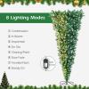 image:imageGoplus 75ft PreLit Upside Down Christmas Tree Inverted Hinged Xmas Tree with 400 Warm LED Lights 8 Lighting Modes 1100 PVC Branch Tips Artificial Decoration Tree for Indoor Home Office Party