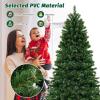 image:imageGoplus 7ft PreLit Artificial Christmas Tree Hinged Xmas Tree with 1188 Branch Tips 700 WarmWhite LED Lights Foldable Metal Stand for Festive Holiday Party Office Home Decor7ft