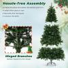 image:imageGoplus 7ft PreLit Christmas Tree Artificial Hinged Xmas Tree with 700 WarmWhite LED Lights 1188 Branch Tips Foldable Metal Stand for Office Home Decor7ft