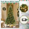 image:imageGoplus 7ft PreLit Christmas Tree Artificial Hinged Xmas Tree with 700 WarmWhite LED Lights 1188 Branch Tips Foldable Metal Stand for Office Home Decor7ft