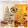 image:imageGoplus 7ft PreLit Pop Up Christmas Tree Collapsible Snow Flocked Artificial Xmas Tree with 680 PVC Tips amp Pine Needles 200 Warm White LED Lights Metal Stand Home Office Party Holiday Decoration6FT