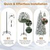 image:imageGoplus 7ft PreLit Pop Up Christmas Tree Collapsible Snow Flocked Artificial Xmas Tree with 680 PVC Tips amp Pine Needles 200 Warm White LED Lights Metal Stand Home Office Party Holiday Decoration6FT