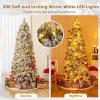 image:imageGoplus 7ft PreLit Pop Up Christmas Tree Collapsible Snow Flocked Artificial Xmas Tree with 680 PVC Tips amp Pine Needles 200 Warm White LED Lights Metal Stand Home Office Party Holiday Decoration7FT