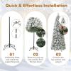 image:imageGoplus 7ft PreLit Pop Up Christmas Tree Collapsible Snow Flocked Artificial Xmas Tree with 680 PVC Tips amp Pine Needles 200 Warm White LED Lights Metal Stand Home Office Party Holiday Decoration7FT