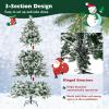image:imageGoplus 7ft PreLit Snow Flocked Artificial Christmas Tree Hinged Xmas Tree with 300 WarmWhite LED Lights 1096 Branch Tips Pine Needles for Holiday Party Office Home Decor6ft