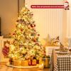 image:imageGoplus 7ft PreLit Snow Flocked Artificial Christmas Tree Hinged Xmas Tree with 300 WarmWhite LED Lights 1096 Branch Tips Pine Needles for Holiday Party Office Home Decor6ft