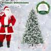 image:imageGoplus 7ft PreLit Snow Flocked Artificial Christmas Tree Hinged Xmas Tree with 300 WarmWhite LED Lights 1096 Branch Tips Pine Needles for Holiday Party Office Home Decor6ft