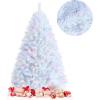 image:imageGoplus 7ft White Artificial Christmas Tree Hinged Unlit Full Xmas Pine Tree w 1156 Iridescent Branch Tips amp Metal Stand Quick SetUp for Indoor Home Office Holiday Decoration6 FT