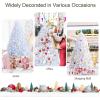 image:imageGoplus 7ft White Artificial Christmas Tree Hinged Unlit Full Xmas Pine Tree w 1156 Iridescent Branch Tips amp Metal Stand Quick SetUp for Indoor Home Office Holiday Decoration7ft