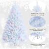 image:imageGoplus 7ft White Artificial Christmas Tree Hinged Unlit Full Xmas Pine Tree w 1156 Iridescent Branch Tips amp Metal Stand Quick SetUp for Indoor Home Office Holiday Decoration6 FT