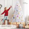 image:imageGoplus 7ft White Artificial Christmas Tree Hinged Unlit Full Xmas Pine Tree w 1156 Iridescent Branch Tips amp Metal Stand Quick SetUp for Indoor Home Office Holiday Decoration7ft