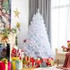 image:imageGoplus 7ft White Artificial Christmas Tree Hinged Unlit Full Xmas Pine Tree w 1156 Iridescent Branch Tips amp Metal Stand Quick SetUp for Indoor Home Office Holiday Decoration6 FT