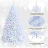image:imageGoplus 7ft White Artificial Christmas Tree Hinged Unlit Full Xmas Pine Tree w 1156 Iridescent Branch Tips amp Metal Stand Quick SetUp for Indoor Home Office Holiday Decoration7ft