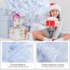 image:imageGoplus 7ft White Artificial Christmas Tree Hinged Unlit Full Xmas Pine Tree w 1156 Iridescent Branch Tips amp Metal Stand Quick SetUp for Indoor Home Office Holiday Decoration6 FT
