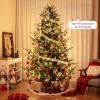 image:imageGoplus 8ft Prelit Artificial Christmas Tree Faux Hinged Xmas Tree with 450 Warm White LED Lights 1480 Branch Tips PE amp PVC Mixed Leaves for Holiday Home Office Decoration