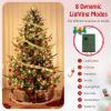 image:imageGoplus 8ft Prelit Artificial Christmas Tree Faux Hinged Xmas Tree with 450 Warm White LED Lights 1480 Branch Tips PE amp PVC Mixed Leaves for Holiday Home Office Decoration
