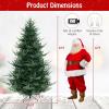 image:imageGoplus 8ft Prelit Artificial Christmas Tree Faux Hinged Xmas Tree with 450 Warm White LED Lights 1480 Branch Tips PE amp PVC Mixed Leaves for Holiday Home Office Decoration