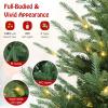 image:imageGoplus 8ft Prelit Artificial Christmas Tree Faux Hinged Xmas Tree with 450 Warm White LED Lights 1480 Branch Tips PE amp PVC Mixed Leaves for Holiday Home Office Decoration