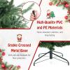 image:imageGoplus 8ft Prelit Artificial Christmas Tree Faux Hinged Xmas Tree with 450 Warm White LED Lights 1480 Branch Tips PE amp PVC Mixed Leaves for Holiday Home Office Decoration