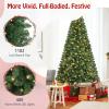 image:imageGoplus 8ft Prelit Artificial Christmas Tree Hinged Remote Control Xmas Tree w 9 Lighting Modes amp 600 Color Changing LED Lights Residential and Commercial Decoration for Indoor Holiday FestivalWarm White