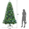 image:imageGoplus 8ft Prelit Artificial Christmas Tree Hinged Remote Control Xmas Tree w 9 Lighting Modes amp 600 Color Changing LED Lights Residential and Commercial Decoration for Indoor Holiday FestivalWarm Whitecolorful