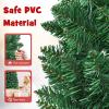 image:imageGoplus 9ft Pencil Christmas Tree Unlit Artificial Slim Xmas Tree with PVC Branch Tips Foldable Sturdy Metal Stand for Home Office School Shop Decoration9ft