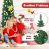 image:imageGoplus 9ft Pencil Christmas Tree Unlit Artificial Slim Xmas Tree with PVC Branch Tips Foldable Sturdy Metal Stand for Home Office School Shop Decoration9ft