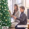 image:imageGoplus 9ft Pencil Christmas Tree Unlit Artificial Slim Xmas Tree with PVC Branch Tips Foldable Sturdy Metal Stand for Home Office School Shop Decoration9ft