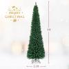 image:imageGoplus 9ft Pencil Christmas Tree Unlit Artificial Slim Xmas Tree with PVC Branch Tips Foldable Sturdy Metal Stand for Home Office School Shop Decoration9ft