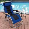 image:imageGoplus Folding Zero Gravity Lounge Chair Oversize Padded Reclining Patio Chair wBeech Armrests amp Head Pillow XL Adjustable Chair Seat Indoor Outdoor Yard Poolside Beach 1 BlueBlue