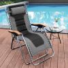 image:imageGoplus Folding Zero Gravity Lounge Chair Oversize Padded Reclining Patio Chair wBeech Armrests amp Head Pillow XL Adjustable Chair Seat Indoor Outdoor Yard Poolside Beach 1 BlueGrey