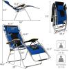 image:imageGoplus Folding Zero Gravity Lounge Chair Oversize Padded Reclining Patio Chair wBeech Armrests amp Head Pillow XL Adjustable Chair Seat Indoor Outdoor Yard Poolside Beach 1 BlueBlue