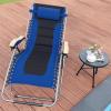 image:imageGoplus Folding Zero Gravity Lounge Chair Oversize Padded Reclining Patio Chair wBeech Armrests amp Head Pillow XL Adjustable Chair Seat Indoor Outdoor Yard Poolside Beach 1 BlueBlue