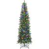 image:imageGoplus 5ft PreLit Pencil Christmas Tree Hinged Artificial Slim Xmas Tree with 180 Warm White amp MultiColor LED Lights 10 Light Modes 390 Branch Tips Metal Stand for Home Office DecorPencil Tree 75ft
