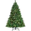 image:imageGoplus 6ft PreLit Artificial Christmas Tree Quick One Plug Hinged Xmas Pine Tree w 828 PVC Tips 350 LED Lights 8 Lighting Flash Modes Easy Assembly6 FT