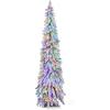 image:imageGoplus 6ft PreLit Flocked Christmas Tree Artificial Slim Xmas Tree with 407 PVC Branch Tips 250 LED Lights 2 Lighting Colors Timer amp 11 Modes for Indoor Home Office Decor