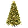 image:imageGoplus 75FT PreLit Christmas Tree Artificial Spruce Hinged Tree w 540 LED Lights and Pine Cones Xmas Tree for Indoor Decor